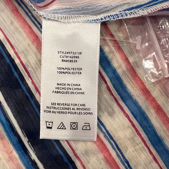 NWT KUT from the Kloth Kut Pink, Blue & White Stripe "Jasmine" Blouse - SIZE S - Picture 8 of 9